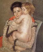 Mary Cassatt The girl holding the baby painting
